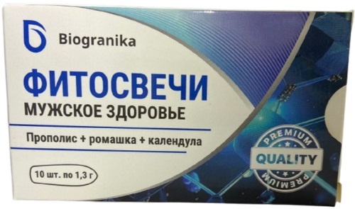 Biogranika Фитосвечи Прополис+ромашка+календула 1,3г №10 для мужчин  &