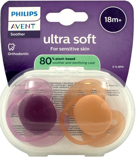 Соска-Пустышка Ultra soft AVENT 18+м (2шт) SCF093/03