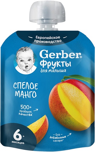 Гербер Пюре Спелое манго 90г Пауч 
