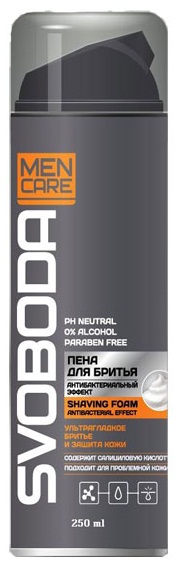 SVOBODA MEN Пена после бритья 250 мл Антибактериальный эффект #