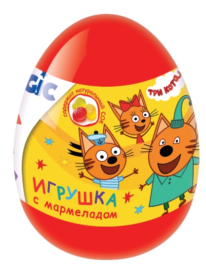 Мармелад Magic Egg Три кота в пластиковом яйце с игрушкой 10г