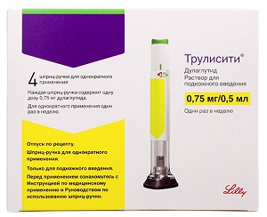 Трулисити раствор 0,75 мг/0,5 мл №4 ( дулаглутид ) / Инсулин (Упаковка)