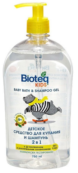 Средство для купания и шампунь 2в1 Bioteq Kids с Чередой и Алоэ 750 мл