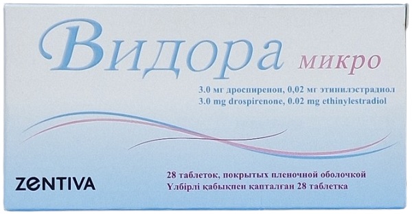 Видора Микро табл. №28 ( дроспиренон 3 мг, этинилэстрадиол 0,02 мг )