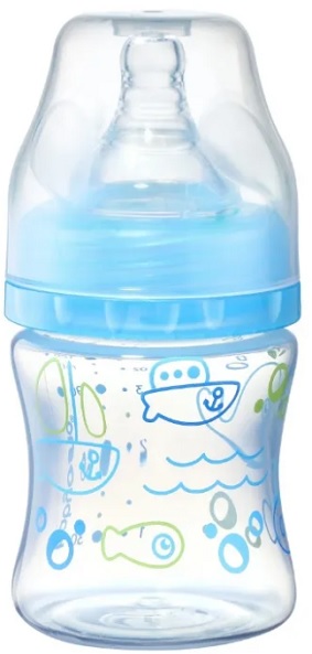 Бутылочка Пластиковая BABYONO Антиколиковая 120 мл с ш/г голубая арт.402/03