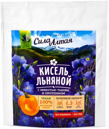 Кисель Льняной с мякотью Тыквы и протеином 150г Сила Алтая