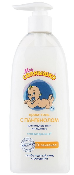 МОЕ СОЛНЫШКО Крем гель для подмывания младенцев 0м+ с Пантенолом 400 мл