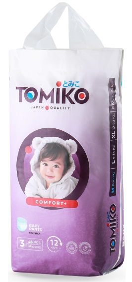 Трусики-подгузники для детей TOMIKO Comfort+ р.M ( 6-10 кг ) 46 шт