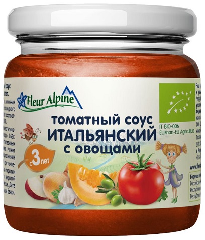 Fleur Alpine Соус томатный с овощами Итальянский 95г с 3лет