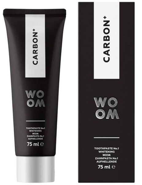 Зубная паста WOOM Carbon+ отбеливающая 75мл