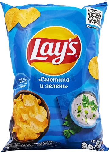Чипсы Lays Сметана и зелень 70г  &