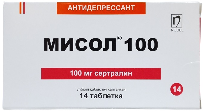Мисол табл. п/о 100 мг №14 ( сертралин ) (Упаковка)