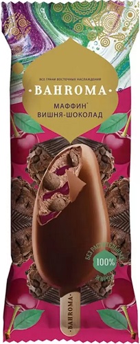 Мороженое Bahroma эскимо 75г Пломбир Вишневый маффин