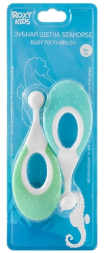 Зубная щетка для детей Морской конек ROXY KIDS 2шт минт+зеленый арт.RTB-012-MG