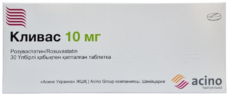 Кливас табл. 10 мг №30 ( розувастатин ) (Упаковка)