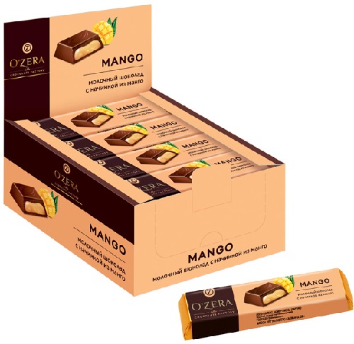 Ozera Шоколад Молочный с жел.нач.из Манго 50г