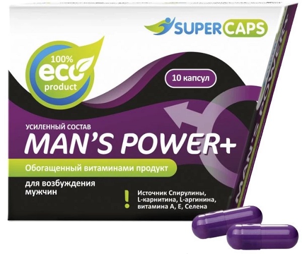 Капсулы возбуждающие для мужчин Mans Power Supercaps