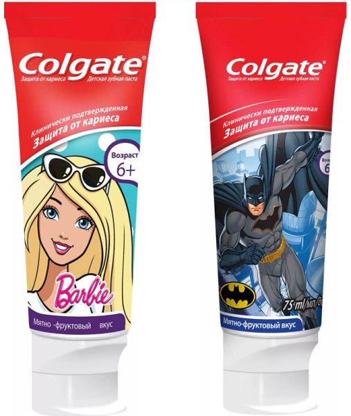 Зубная паста COLGATE Барби / Бэтмен 75 мл детская 6+
