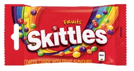 SKITTLES Драже Фрукты 38 гр красный