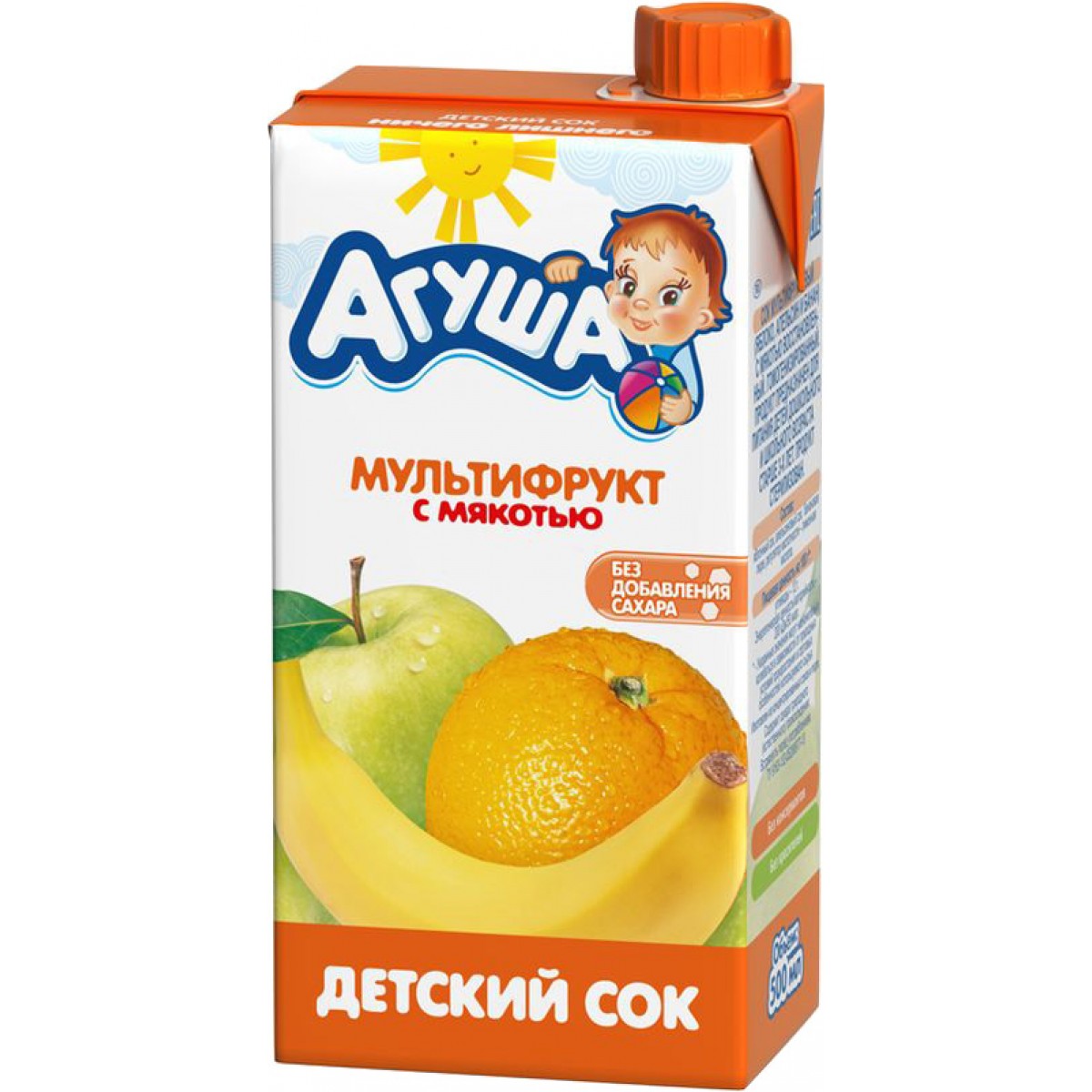 Агуша Сок Мультифрукт с мякотью 0,5 л.
