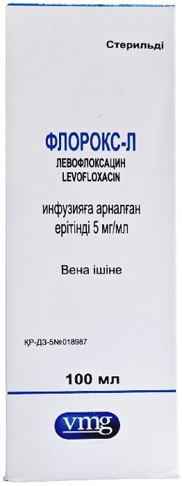 Флорокс Л раствор 5 мг/мл 100 мл №1 фл для инфузий ( левофлоксацин )