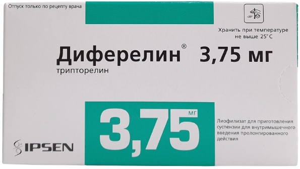 Диферелин ампула 3,75 мг №1 ( трипторелин ) комплект лиофилизат + р-ль 2 мл + шприц