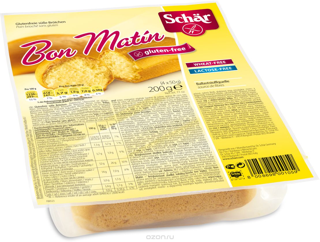Dr.Schar Gluten булочки сладкие BON MATIN без глютена