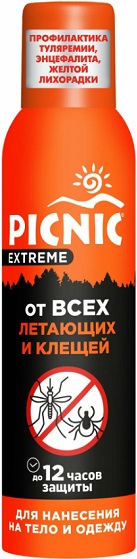 PICNIC Extreme аэрозоль от всех видов летающих насекомых и клещей 150 мл