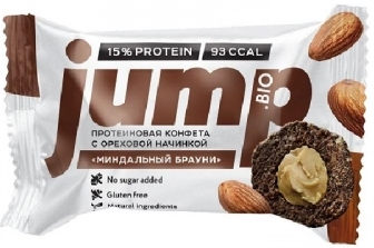 Конфета протеиновая Jumpbio с орех.нач. Миндальный брауни 30г