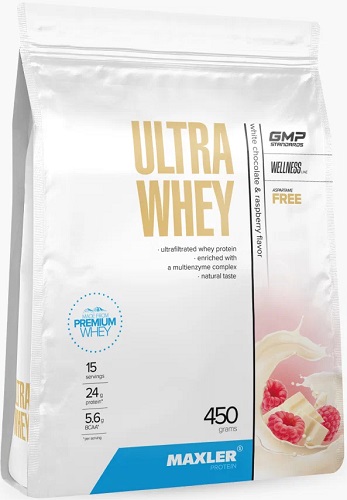 Maxler Протеин Ultra Whey 450 г Белый Шоколад малина пакет