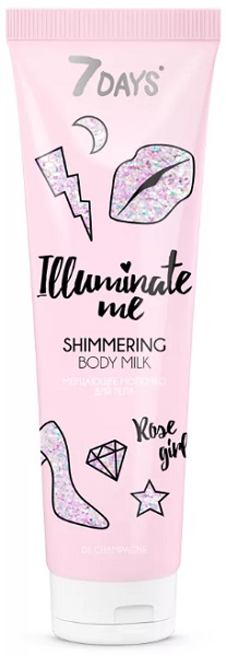 7 Days Illuminate me Мерцающее молочко для тела Rose girl 150 мл
