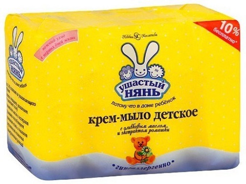 Мыло детское УШАСТЫЙ НЯНЬ с оливковым маслом и ромашкой 4*100гр