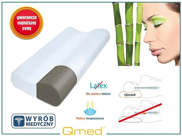 QMED подушка ортопедическая под голову BAMBOO