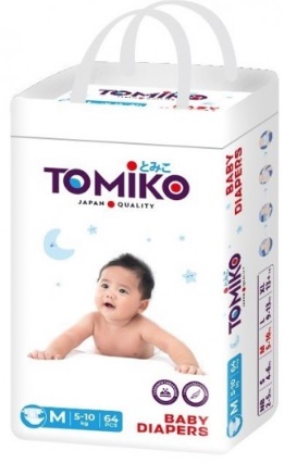 Подгузники для детей TOMIKO р.M ( 5-10 кг ) 64 шт