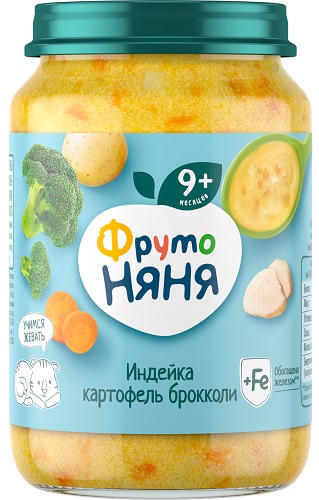 ФрутоНяня Пюре Индейка Овощи картофель 190г с 8 мес