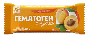 Гематоген Экзон с Курагой 40 г Беларусь