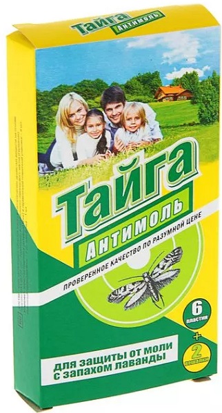 Антимоль подвисной блок 2шт и 6 пластин Тайга