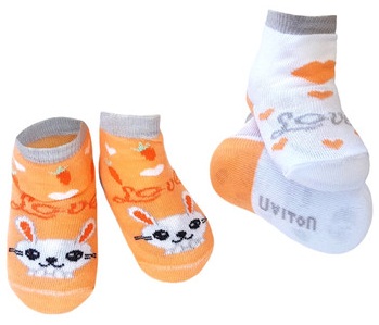 Носки детские UVITON 0-6 мес ( 2 пары ) Зайчик Love арт.0184