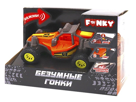 Машинка внедорожник Безумные гонки со светом и звуком 12 см Funky Toys