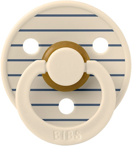 Пустышка латексная 0м+ Bibs Studio Pacifier Pin разм.1 Ivory Steel Blue арт.10015280