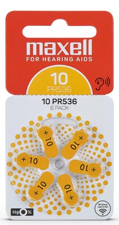 Батарейка на слуховой аппарат MAXELL PR70 (10) 6BS (6шт)