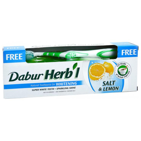 Dabur Herbal Соль и Лимон Зубная паста + зубная щетка 150 г Дабур
