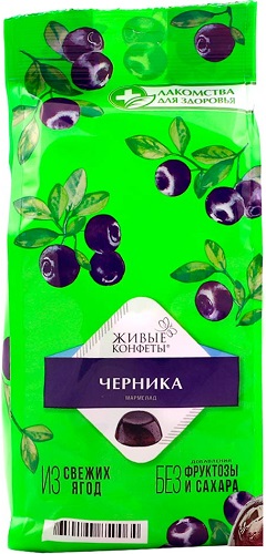 Лакомства для здоровья Мармелад Черника 170г с Трегалозой Живые конфеты