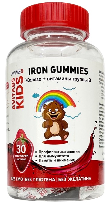 Avitabs Kids Железо + вми.группы В жев.пастилок №30 ( Авитабс )