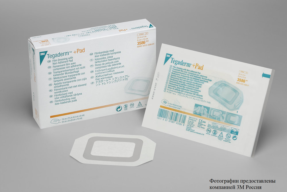 Пластырь Пленочная Повязка+Пад 9см*10см 3M TEGADERM + PAD (3586) Тегадерм