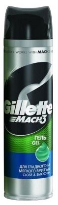 GILLETTE гель для бритья Mach3 Smooth 200 мл 81682576