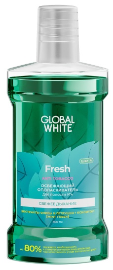 Ополаскиватель для полости рта GLOBAL WHITE Освежающий 300мл