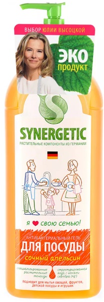 SYNERGETIC Гель для мытья детской посуды Сочный Апельсин 1000 мл