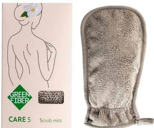 Care 5 Scrub mitt Варежка скраб для душа серая 