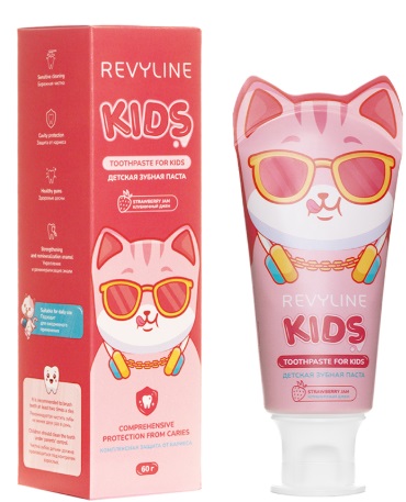 Зубная паста детская REVYLINE Kids Клубника 60г (8443)